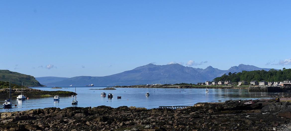 Millport Harbour, close to Millport Care Centre in Ayrshire