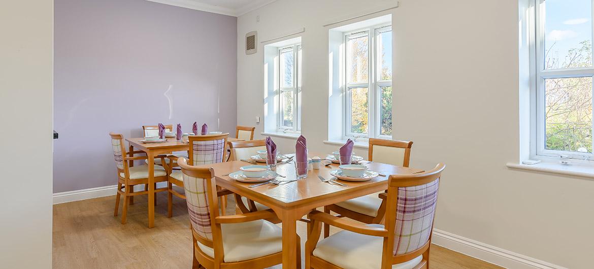 A second dining area with beautiful views out onto the garden at Wantage Care Home in Oxfordshire
