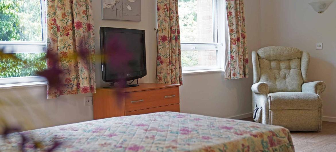 Interior of bedroom at Brambles Residential Care Home