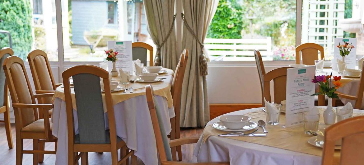 Interior of dining room at Westmead Residential Care Home