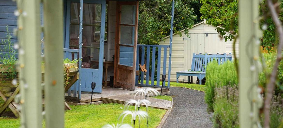 Garden and shed area at Westmead Residential Care Home