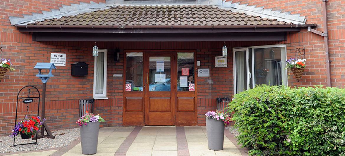 Front entrance at Willow Gardens Residential and Nursing Home in Merseyside