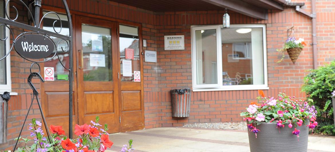 Entrance at Willow Gardens Residential and Nursing Home in Merseyside