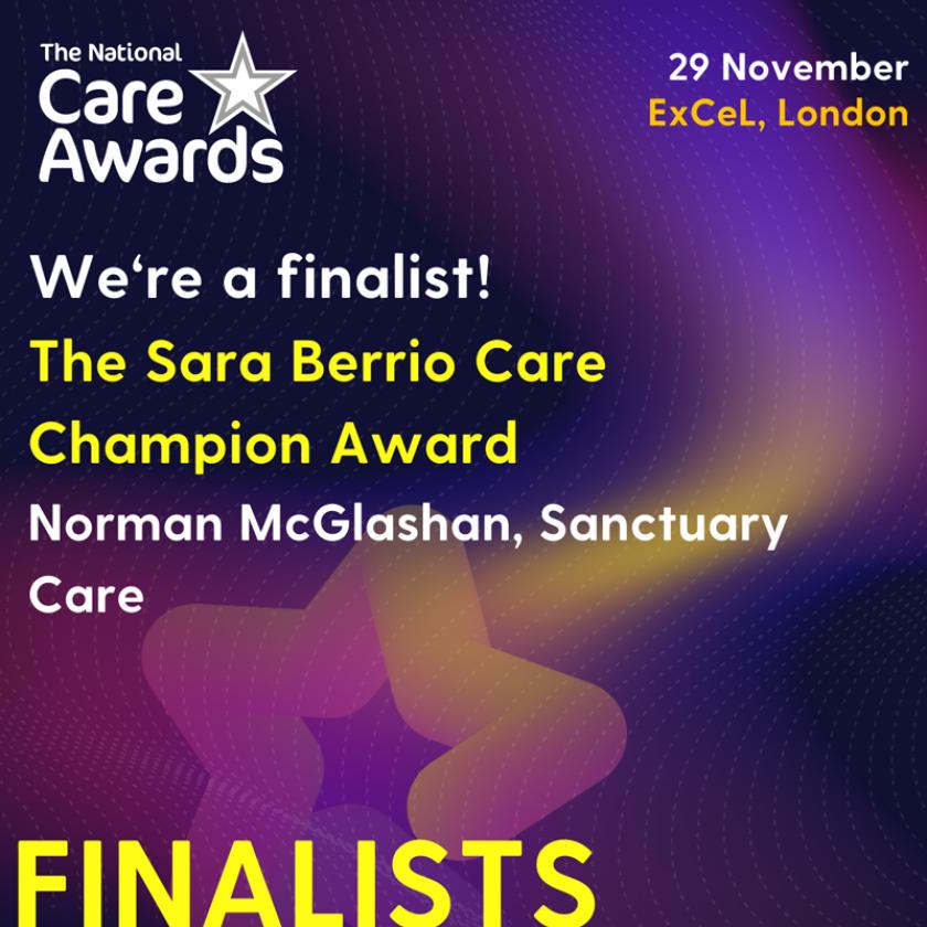 We're a finalist! The Sara Berrio Care Champion Award
