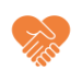 Two hands shaking in a heart shape to represent significance