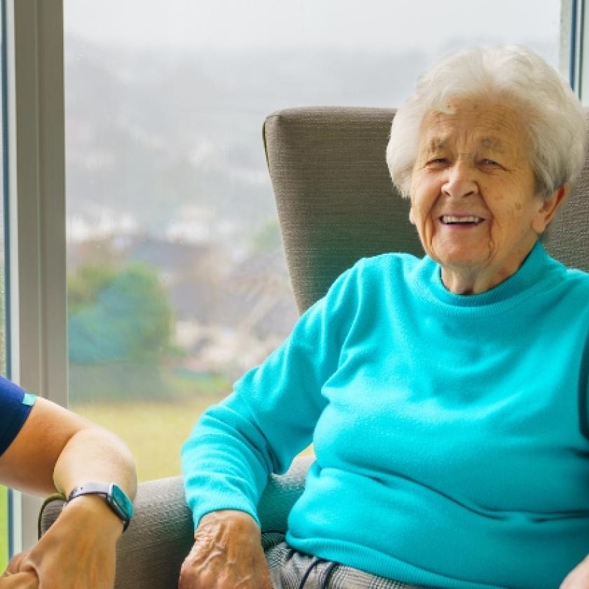 A resident and SSL member of staff at Cedar Grange