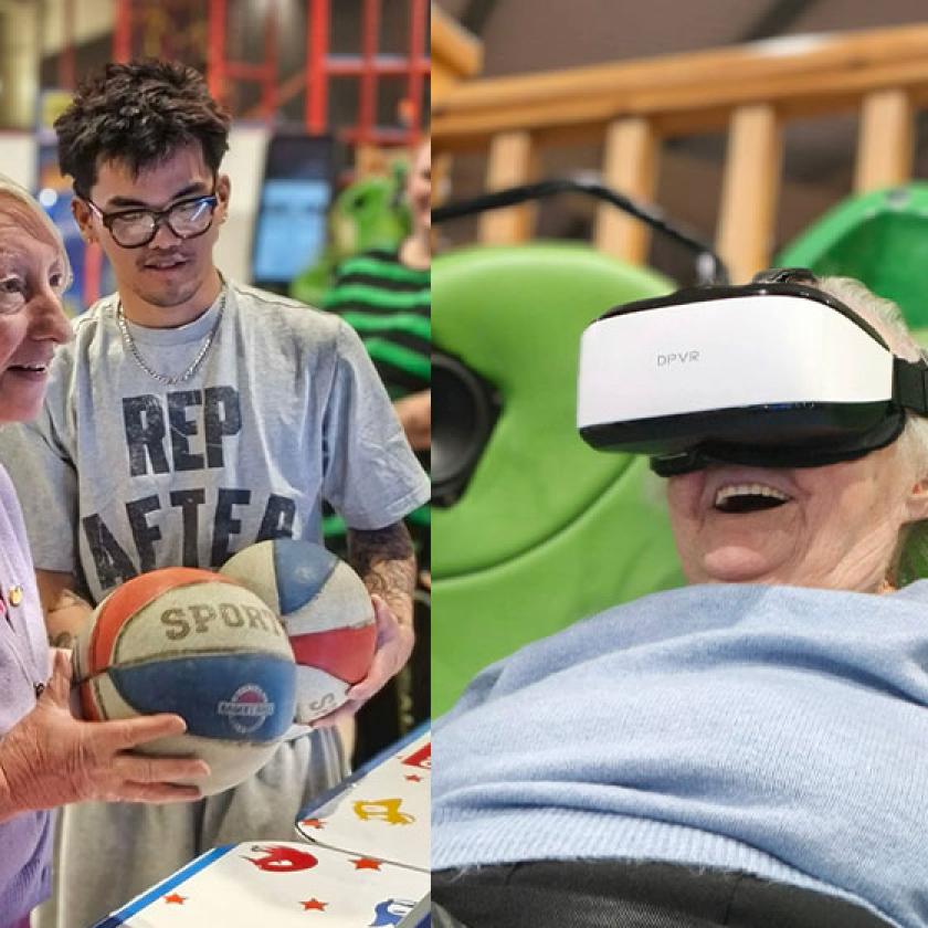 Residents enjoying holiday activities