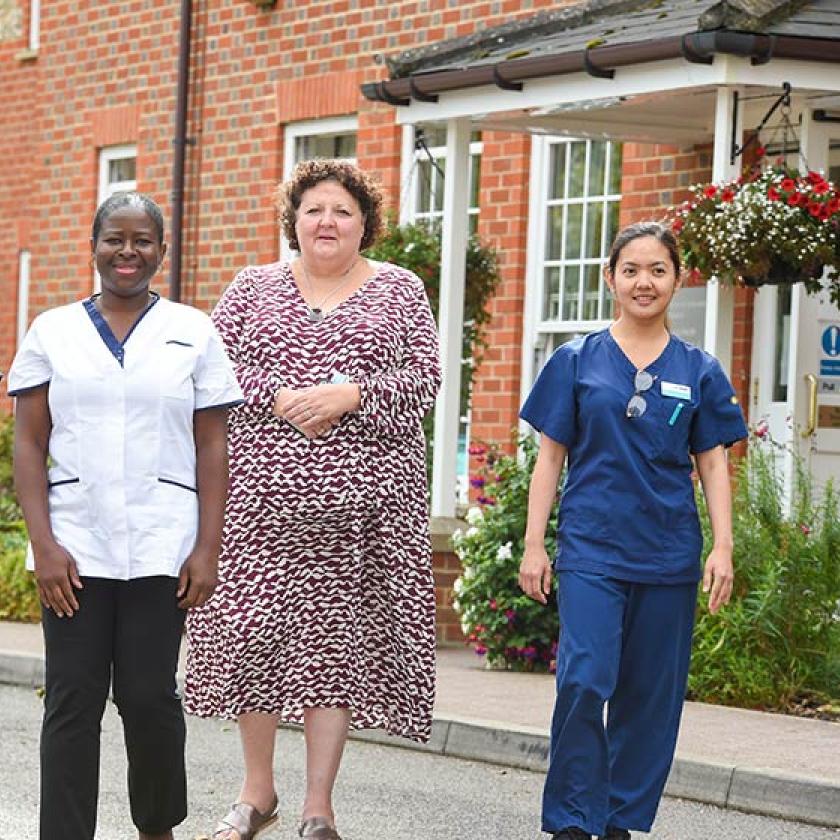 Professor Deborah Sturdy and staff from Watlington Nursing Home