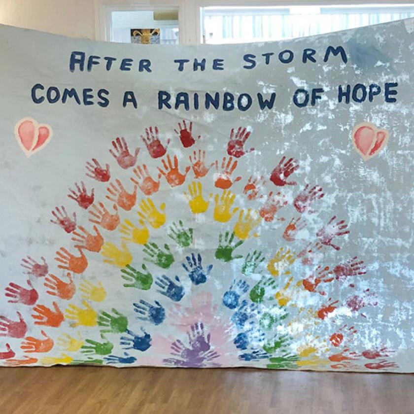 Rainbow of hope at Birchwood Court Care Home