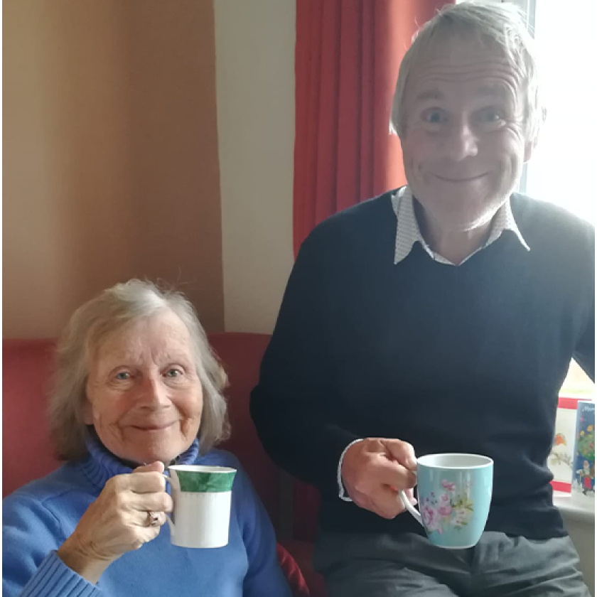 Ann and son Andrew at Barony Lodge Residential Care Home in Nantwich 