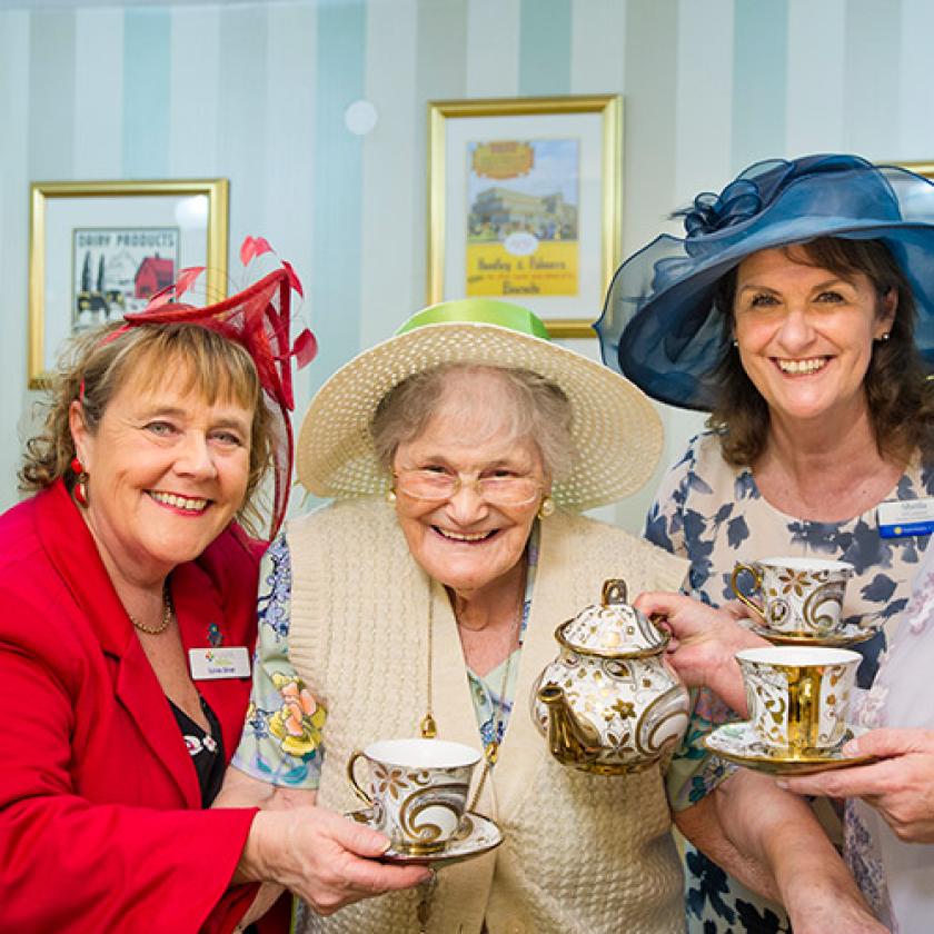 Resident and staff at Ashley House