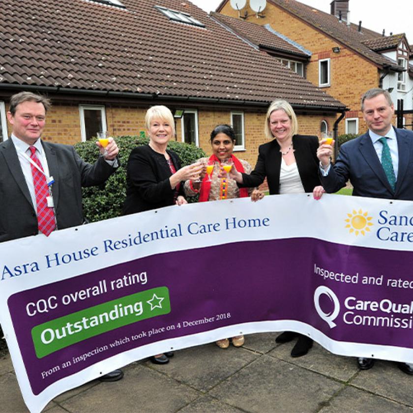 Asra House staff celebrate CQC rating