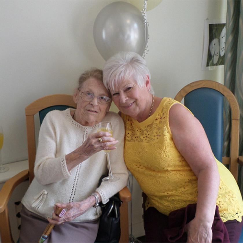 Resident Barbara Manning and her daughter Ann Munro