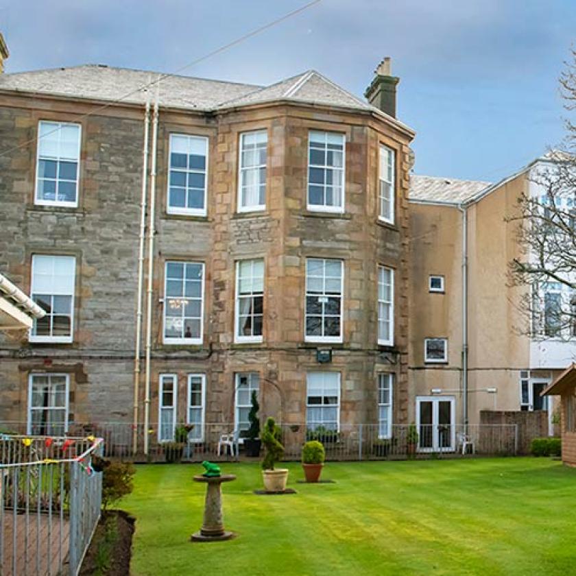 Rear garden at Glenfairn House in Ayr