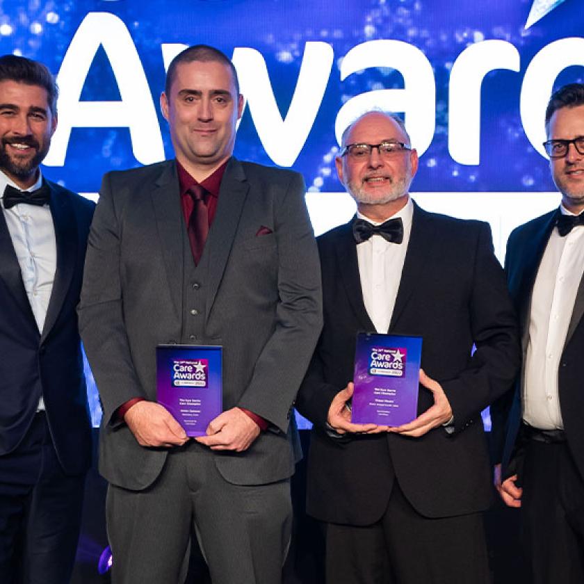 James Samson, of Mull Hall Care Home in Invergordon, with his National Care Award 