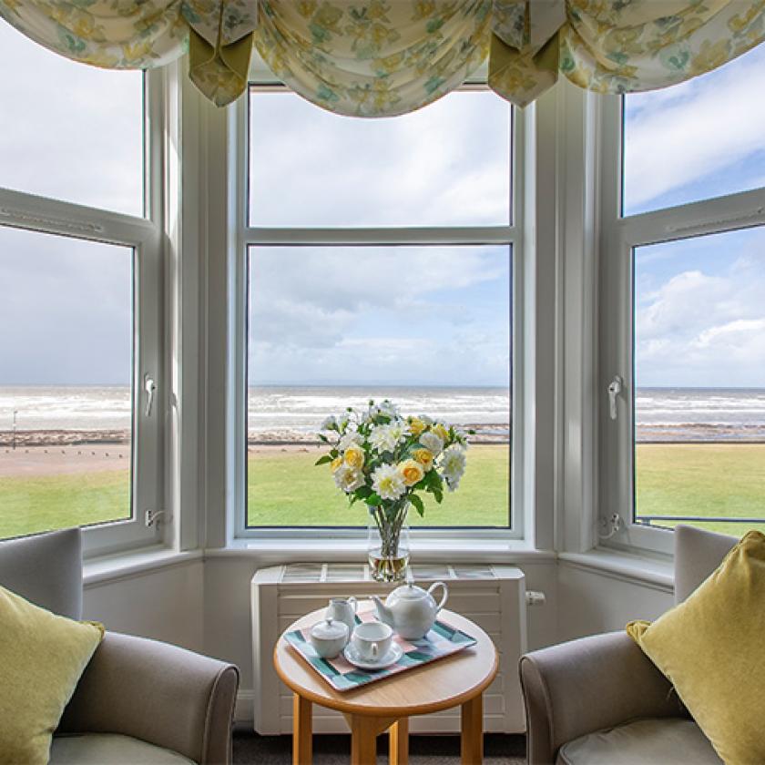 Lounge and view at Queens care home