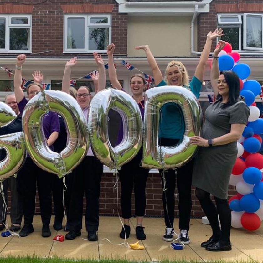 The team at Ivydene Residential and Nursing Home in Ivybridge celebrating a good CQC report 