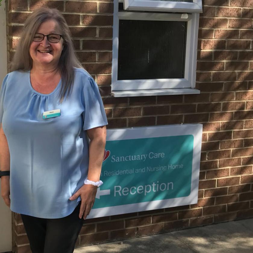 Adminstrator Diane Gibson outside Pavillion Residential and Nursing Home in Sunderland 