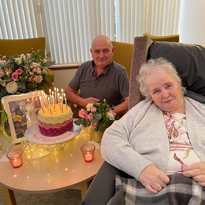 Andrew and Helen Grahams celebrating their anniversary at Howard House