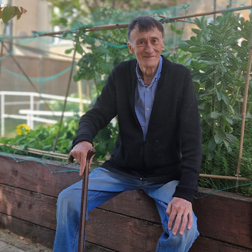 Meet Terry – relishing his role as gardening assistant Terry, resident at The Manse Residential Care Home, our care home in South Norwood, London