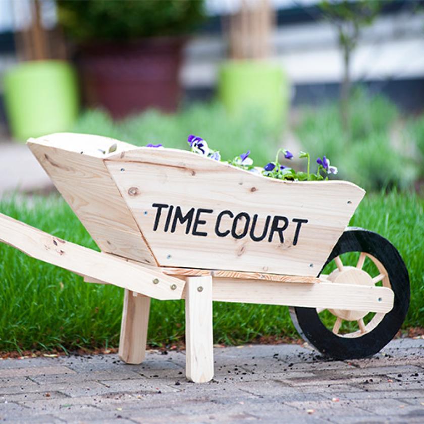 Miniature wheelbarrow at Time Court