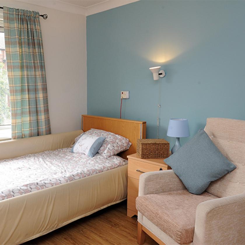 Residents bedroom at Willow Gardens